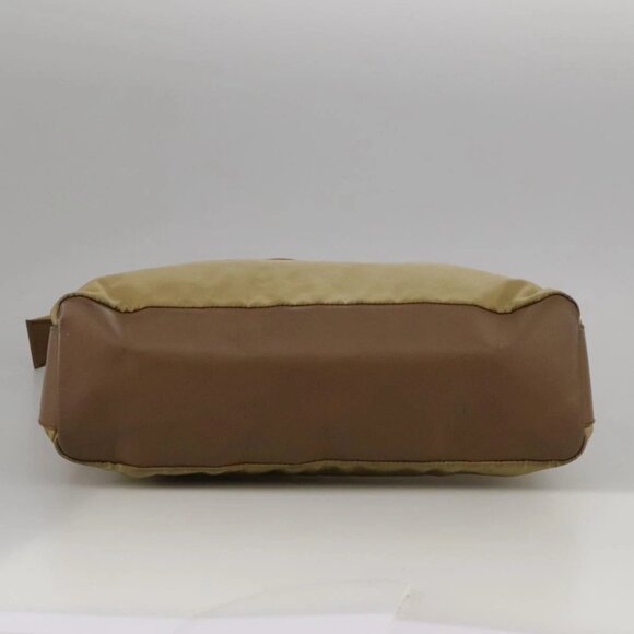 PRADA Shoulder Bag Nylon Leather Beige Gold Auth 99957 - Picture 7 of 16